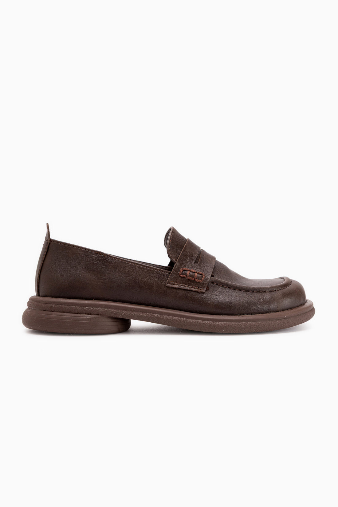 Mari Kahve Kalın Taban Kadın Loafer Ayakkabı