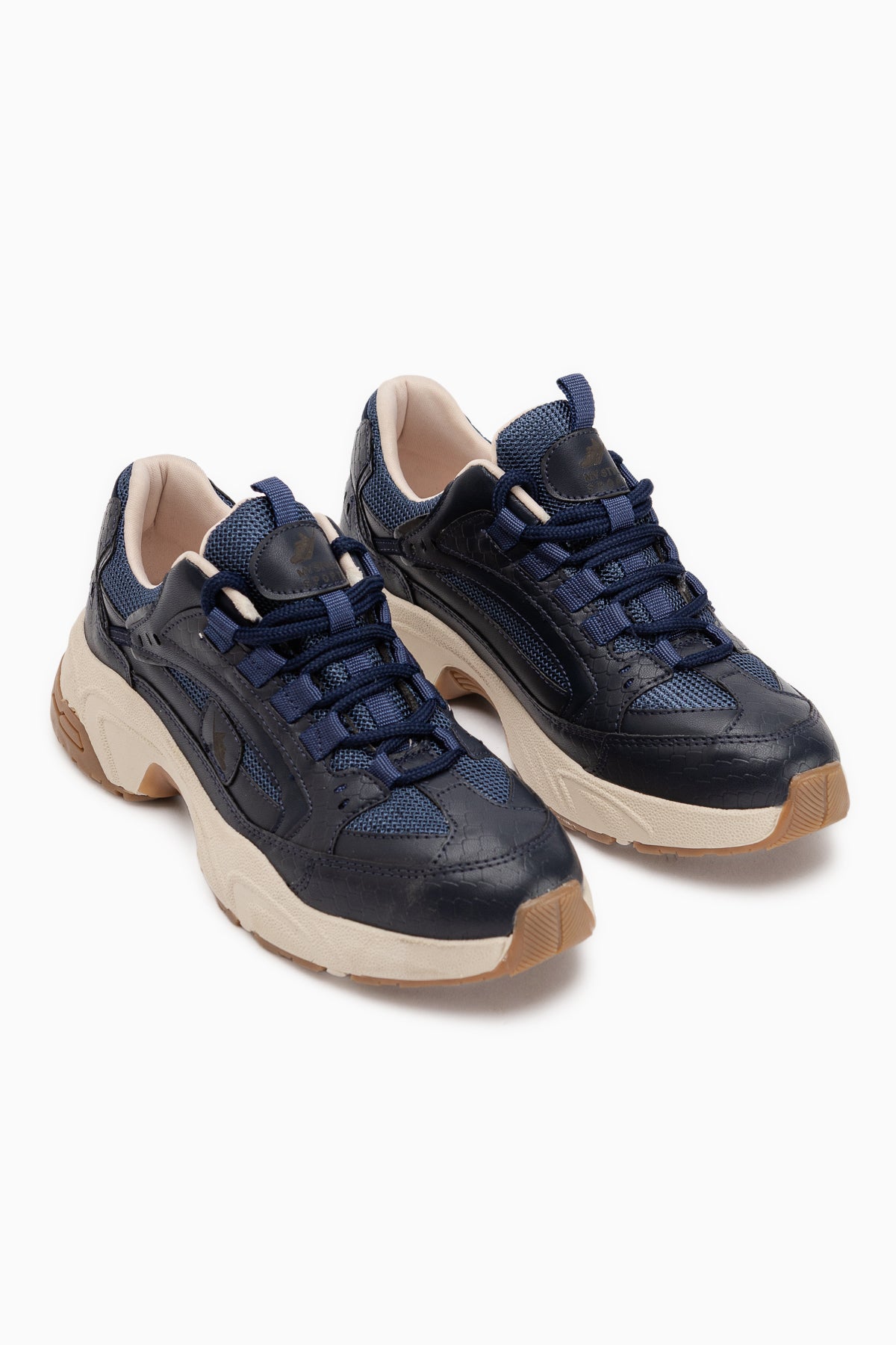 Caisa Lacivert Tekstil Detaylı Bağcıklı Kadın Sneakers