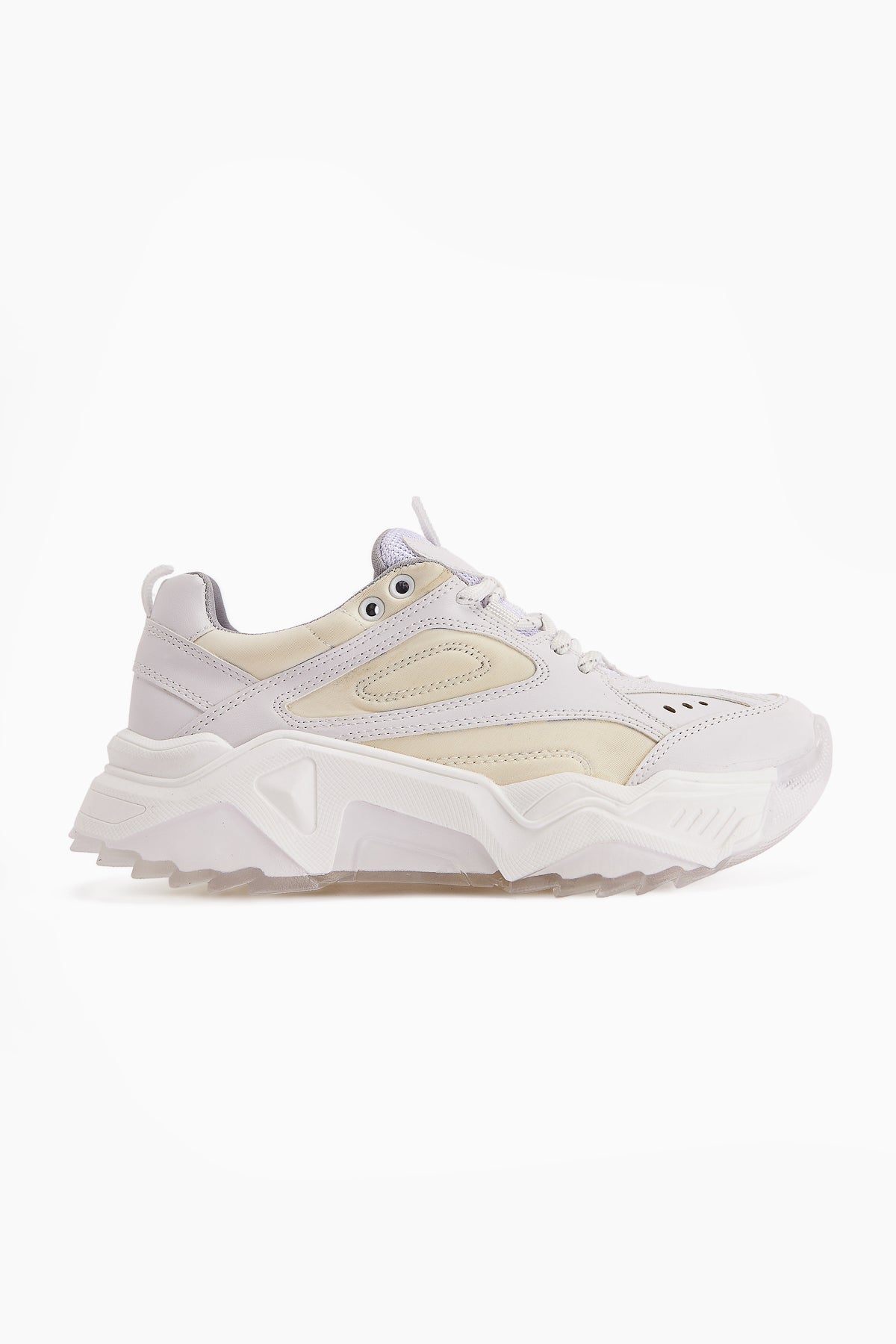 Erla Beyaz Kalın Tabanlı Bağcıklı Kadın Sneakers