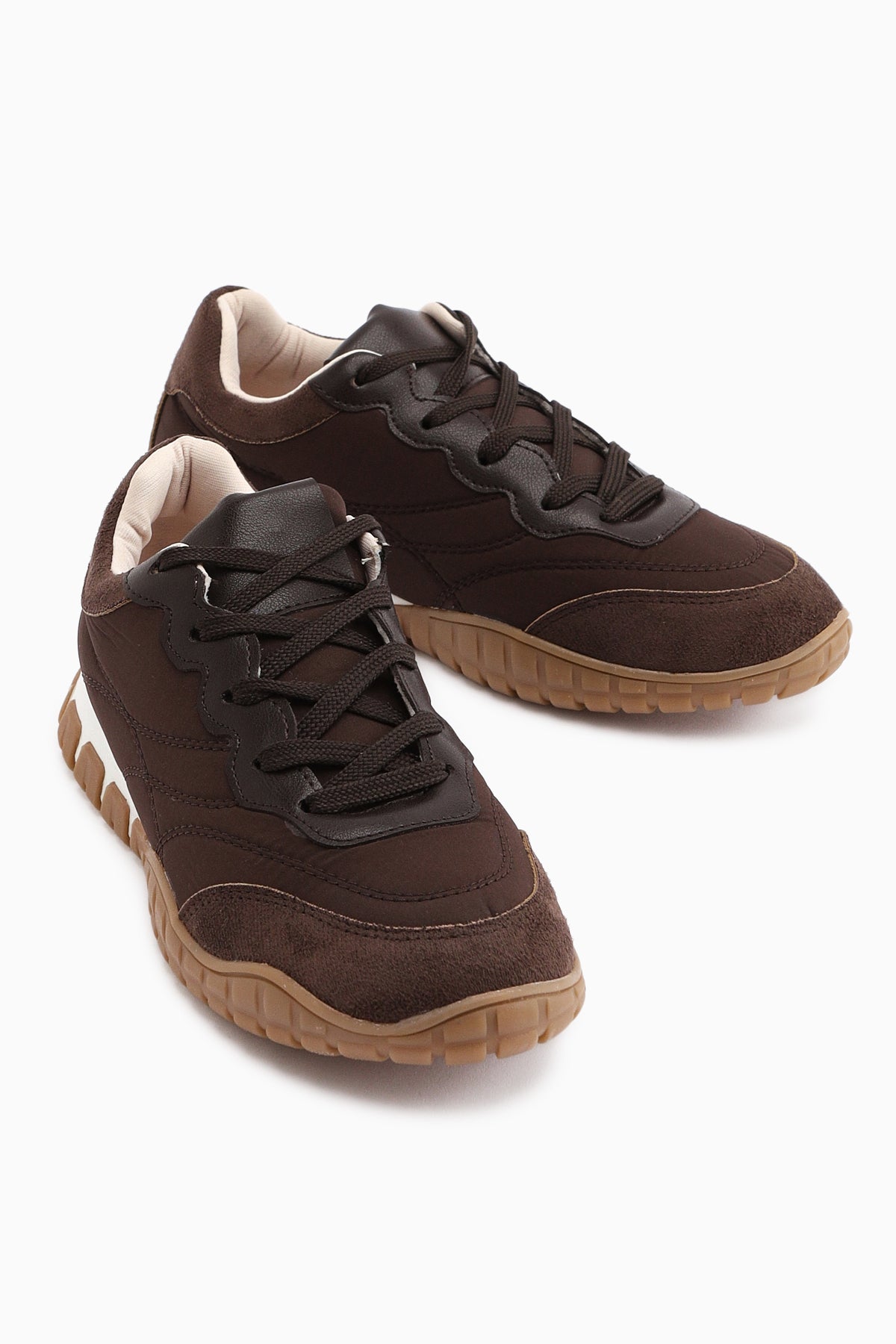 Leen Kahve Paraşüt Kumaşlı Kadın Sneakers