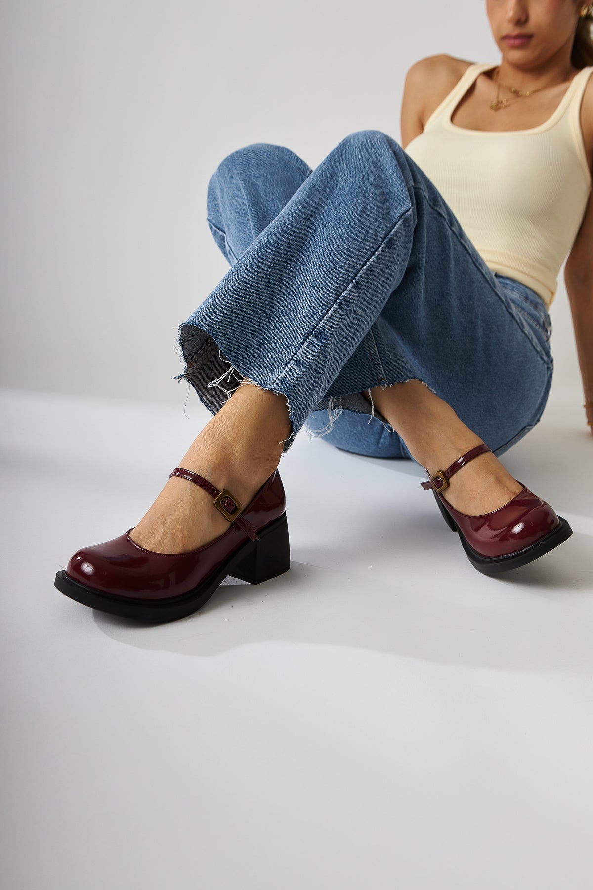 Mirka Bordo Rugan Bantlı Kadın Loafer Ayakkabı