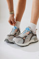 Siska Mavi-Gri Bağcıklı Yüksek Taban Sneakers