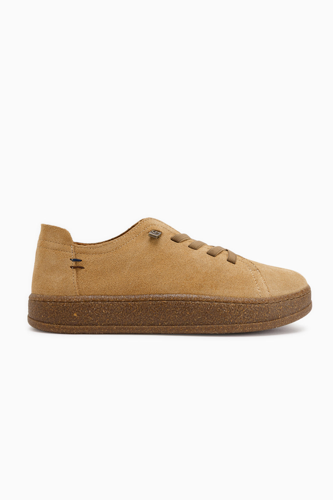 Judi Hakiki Deri Camel Süet Rahat Tabanlı Kadın Sneakers