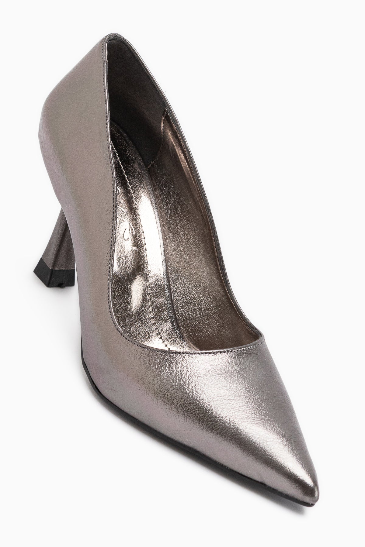 Celestine Platin Kırışık Parlak Rugan Sivri Burunlu Stiletto