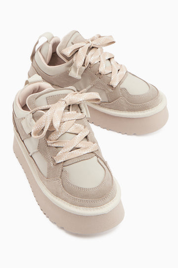 Rita Bej Süet Kalın Tabanlı Günlük Sneaker Ayakkabı