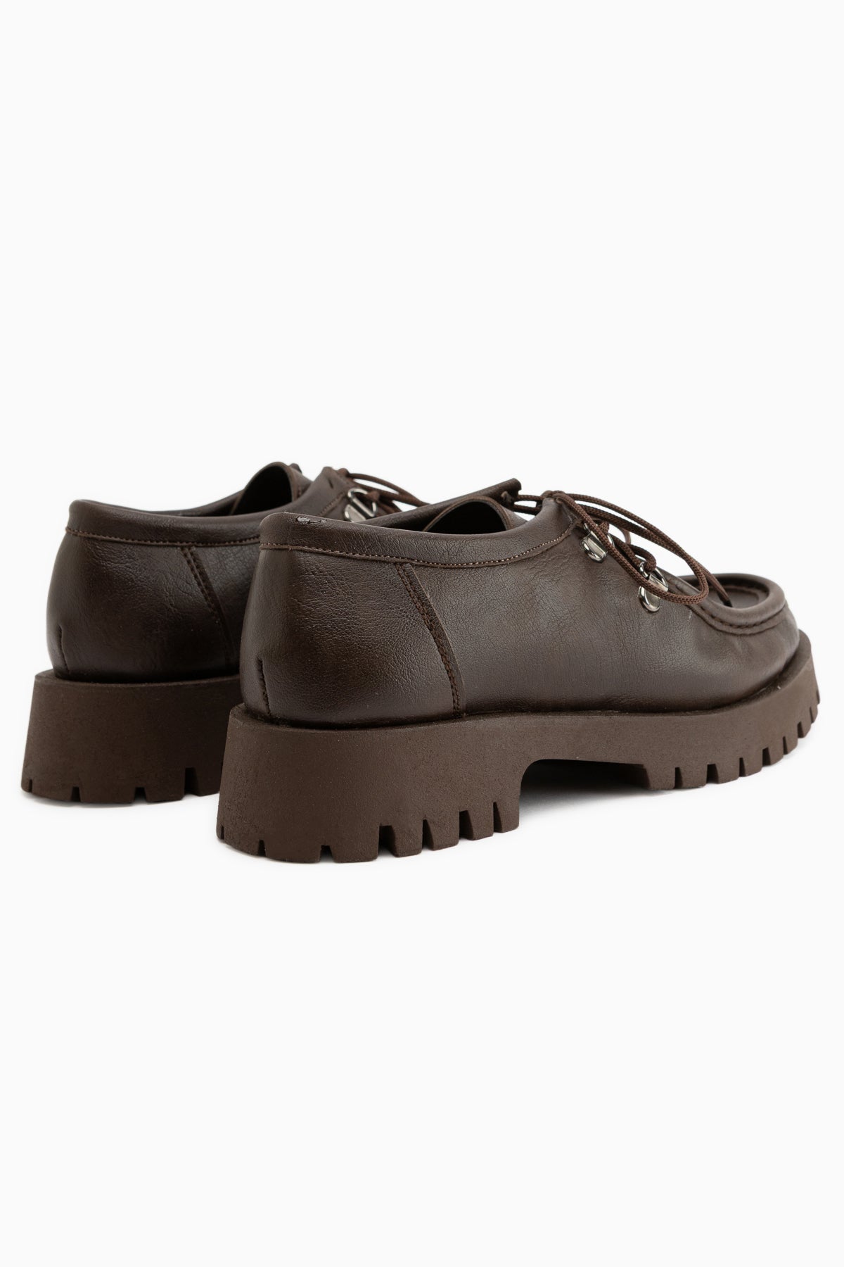 Trudy Kahve Bağcıklı Kalın Taban Kadın Loafer