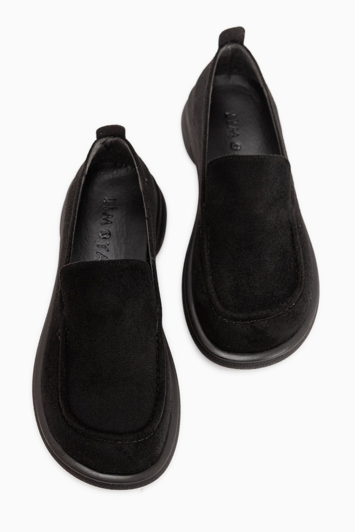 Greta Siyah Süet Kalın Taban Kadın Loafer