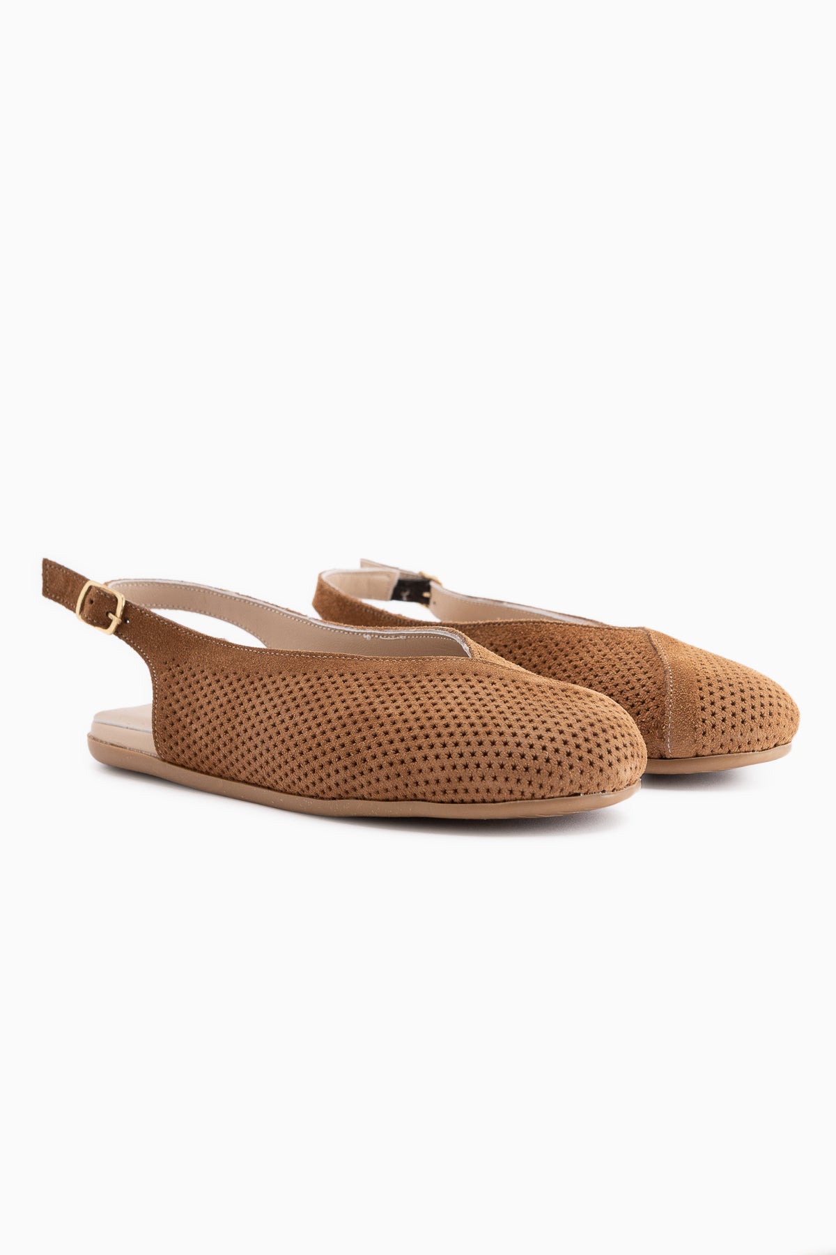 Avin Hakiki Deri Taba Süet Kadın Slingback Babet