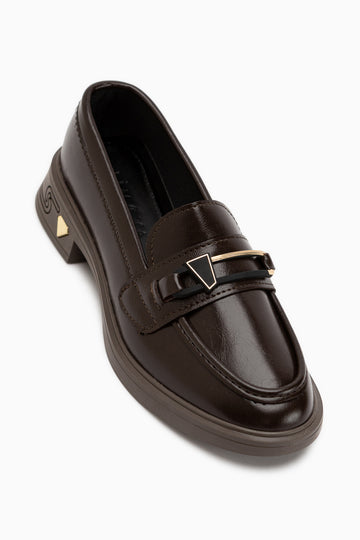 Emilia Kahve Tokalı Kadın Loafer Günlük Ayakkabı