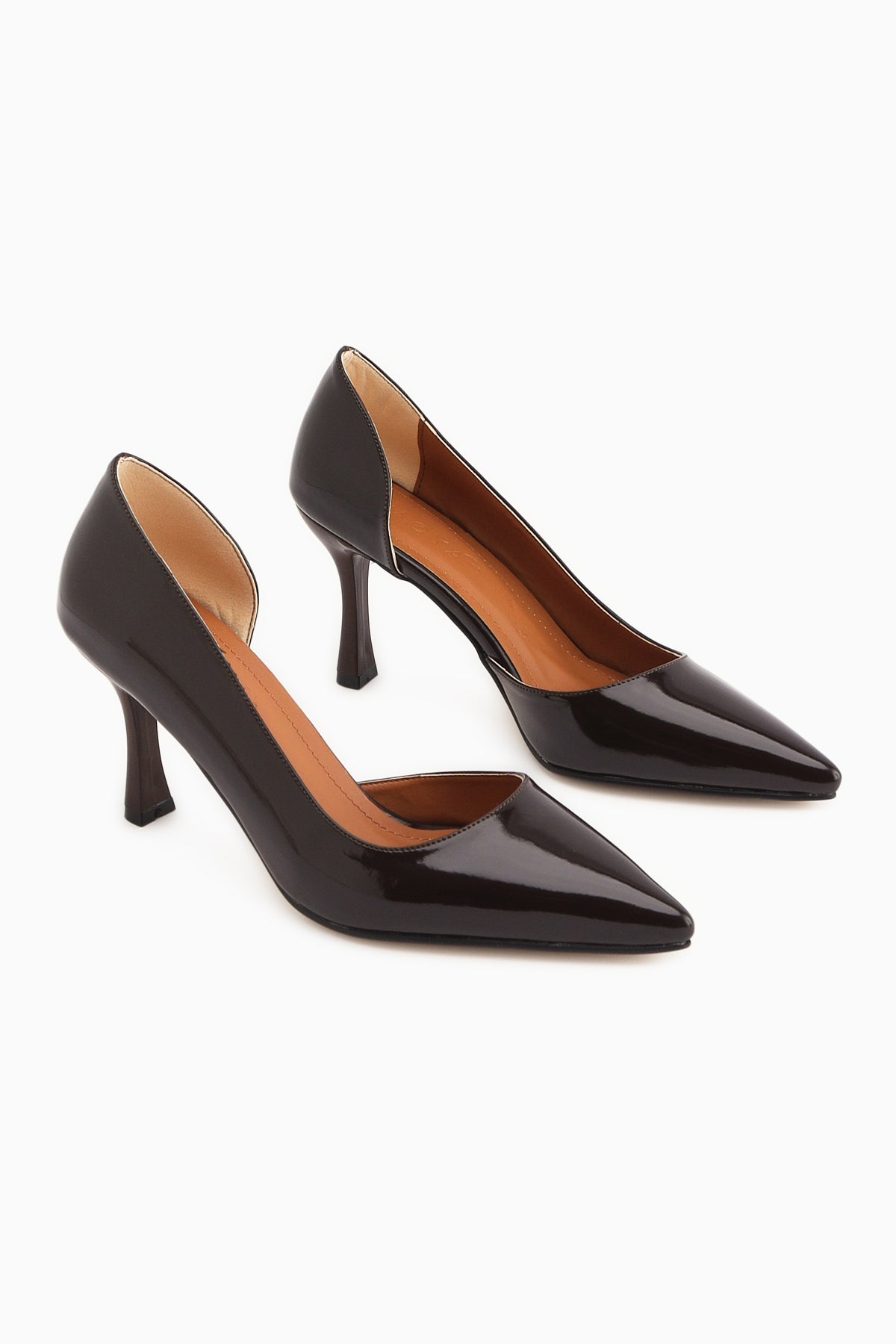 Flory Kahve Rugan Kadın Topuklu Ayakkabı Stiletto