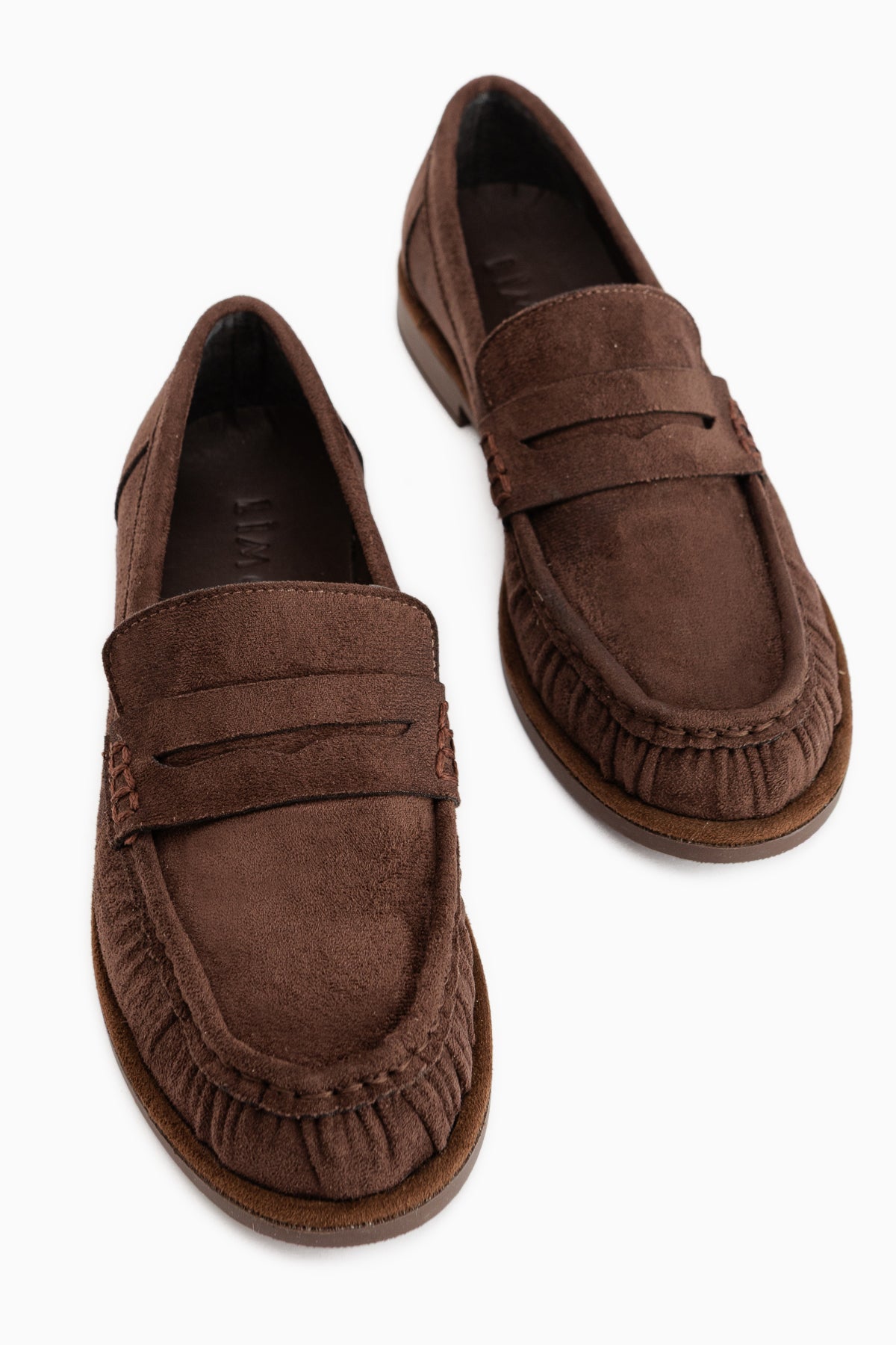 Carmel Kahve Süet Penny Loafer Kadın Ayakkabı