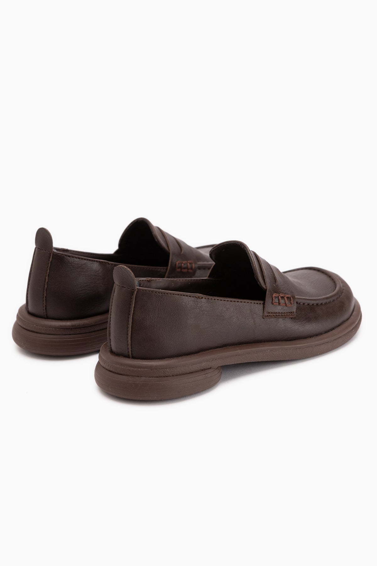 Mari Kahve Kalın Taban Kadın Loafer Ayakkabı