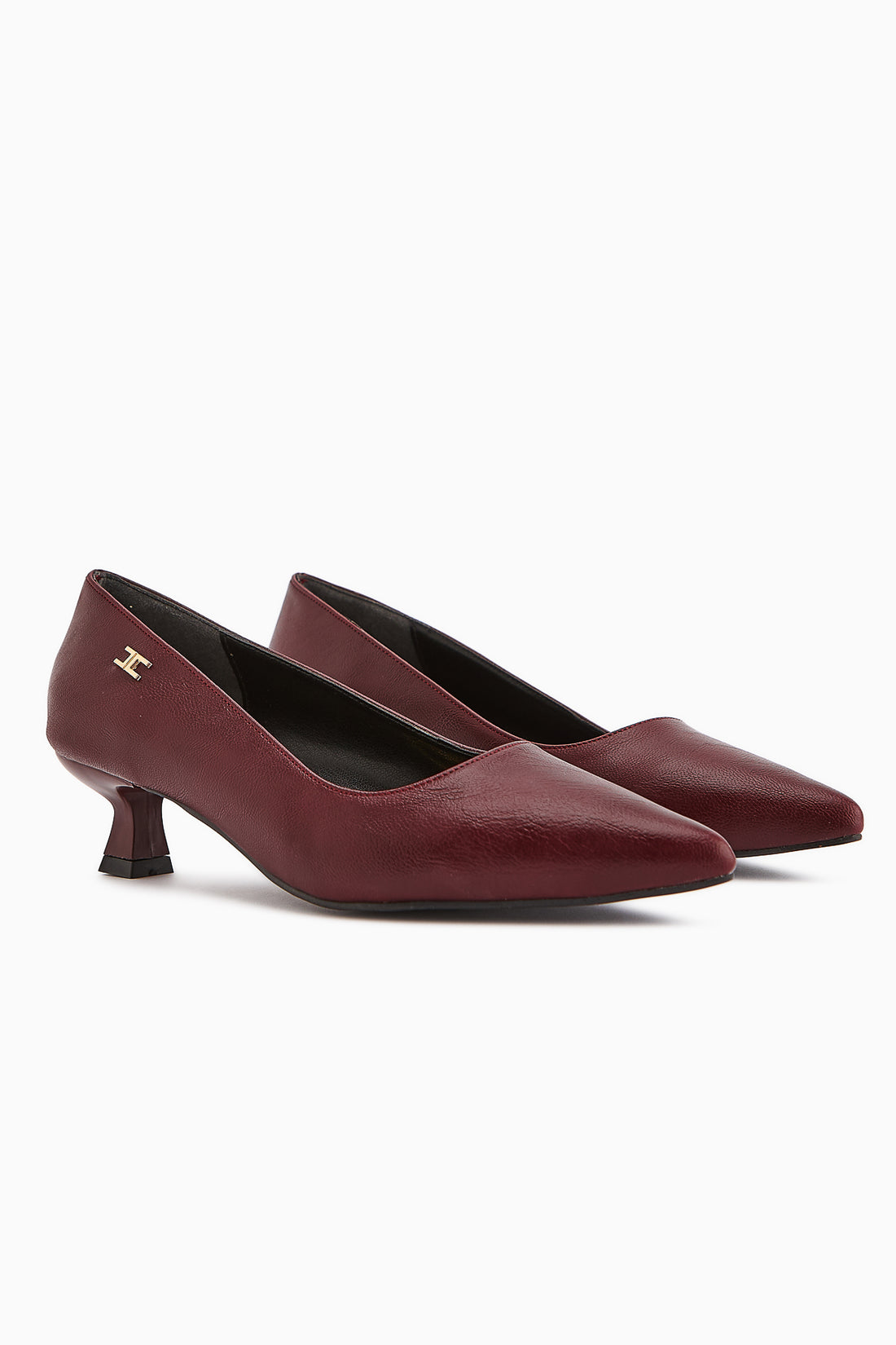 Wera Bordo Kısa Topuklu Ayakkabı Kadın Stiletto