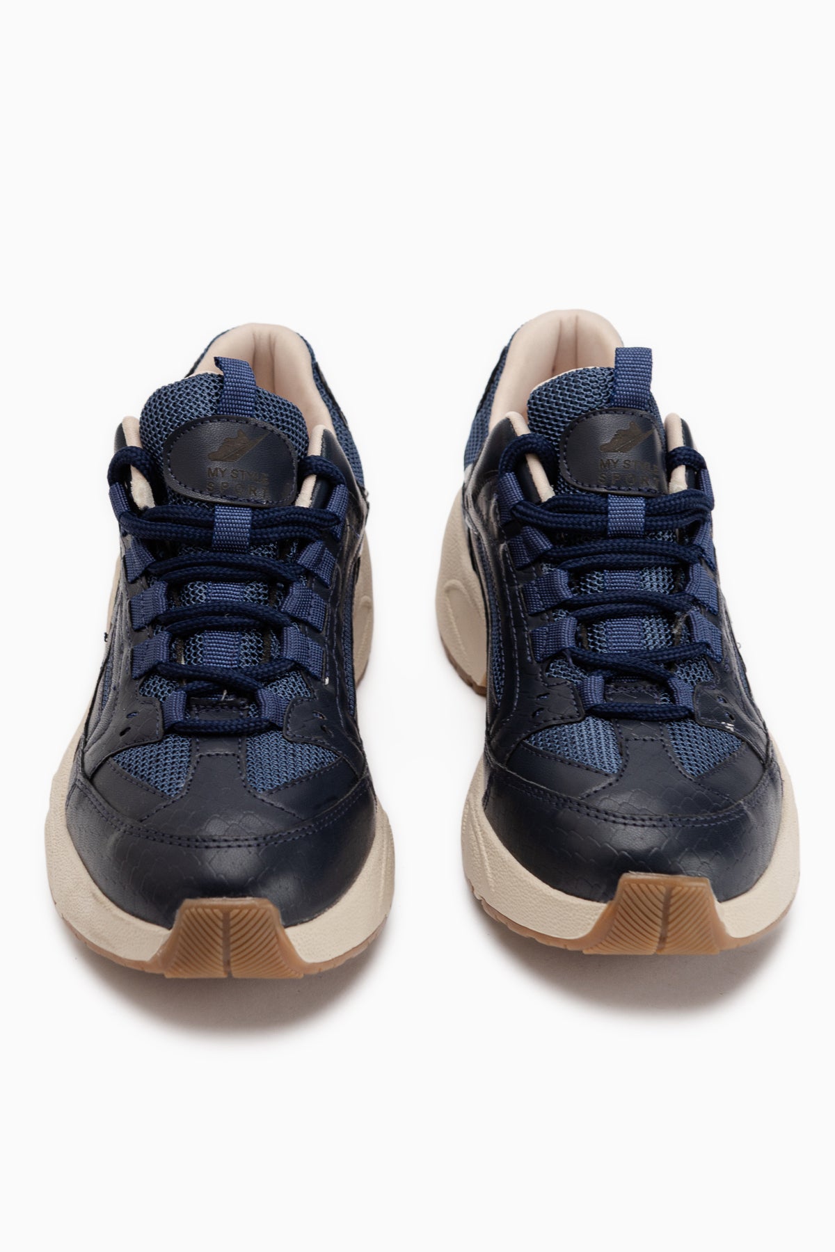 Caisa Lacivert Tekstil Detaylı Bağcıklı Kadın Sneakers