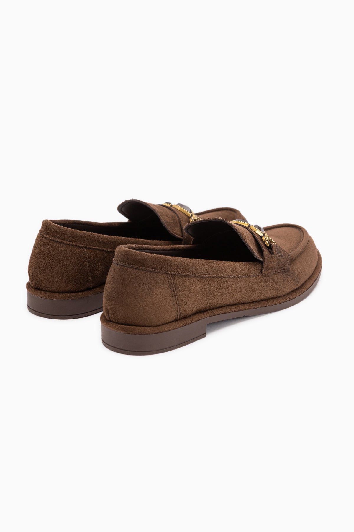 Callie Kahve Süet Taşlı Kadın Loafer Ayakkabı