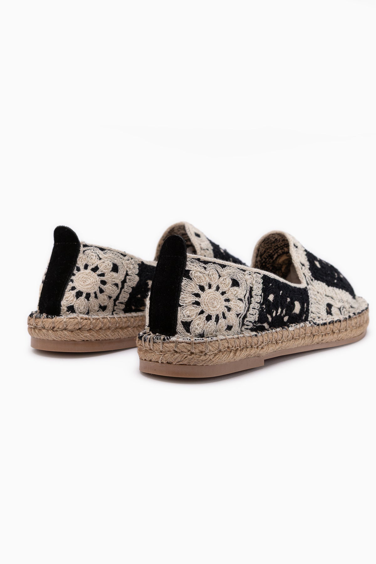 Rosie Siyah Bohem Örgü Desenli Espadril Loafer Kadın Ayakkabı