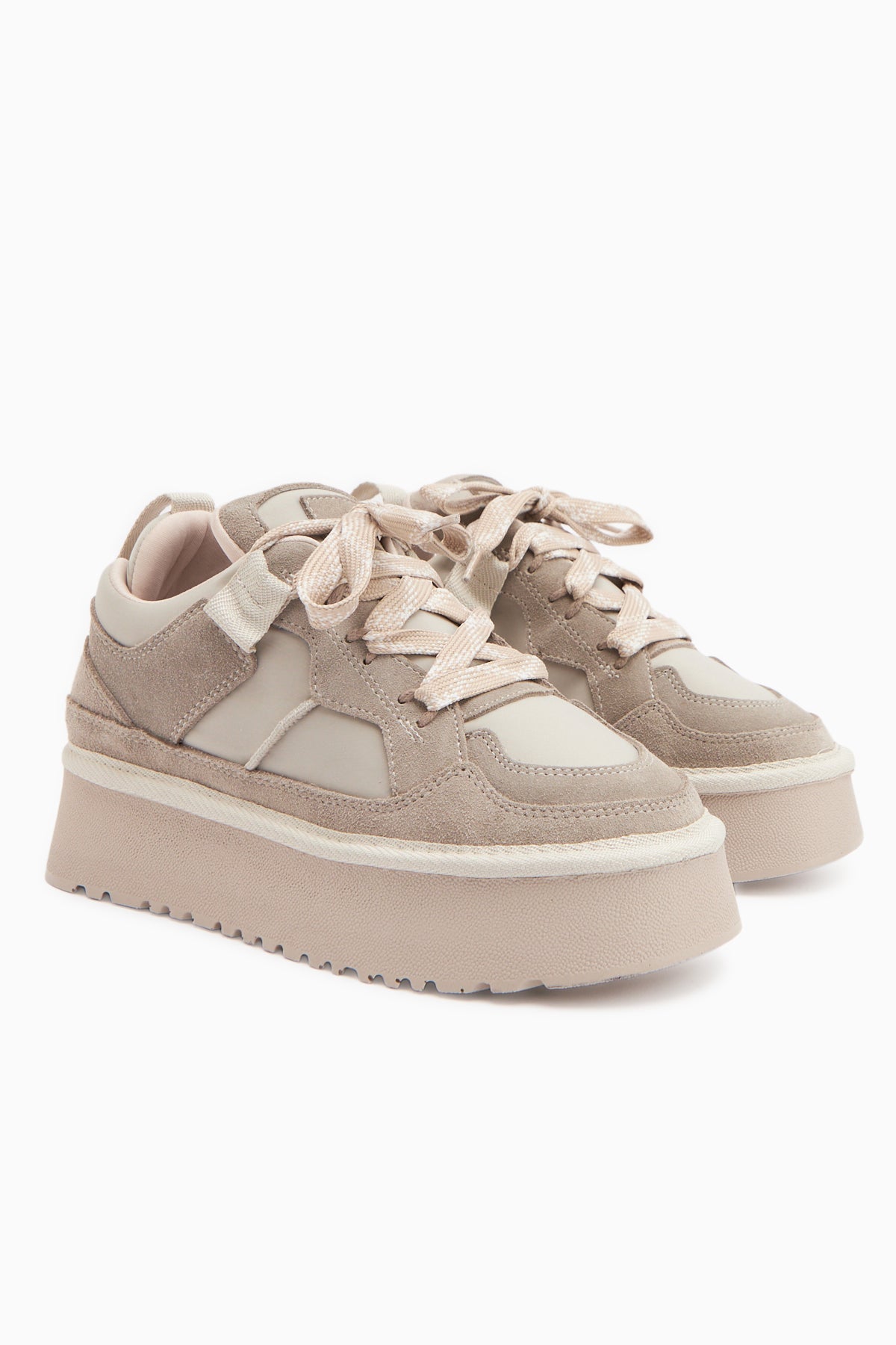 Rita Bej Süet Kalın Tabanlı Günlük Sneaker Ayakkabı