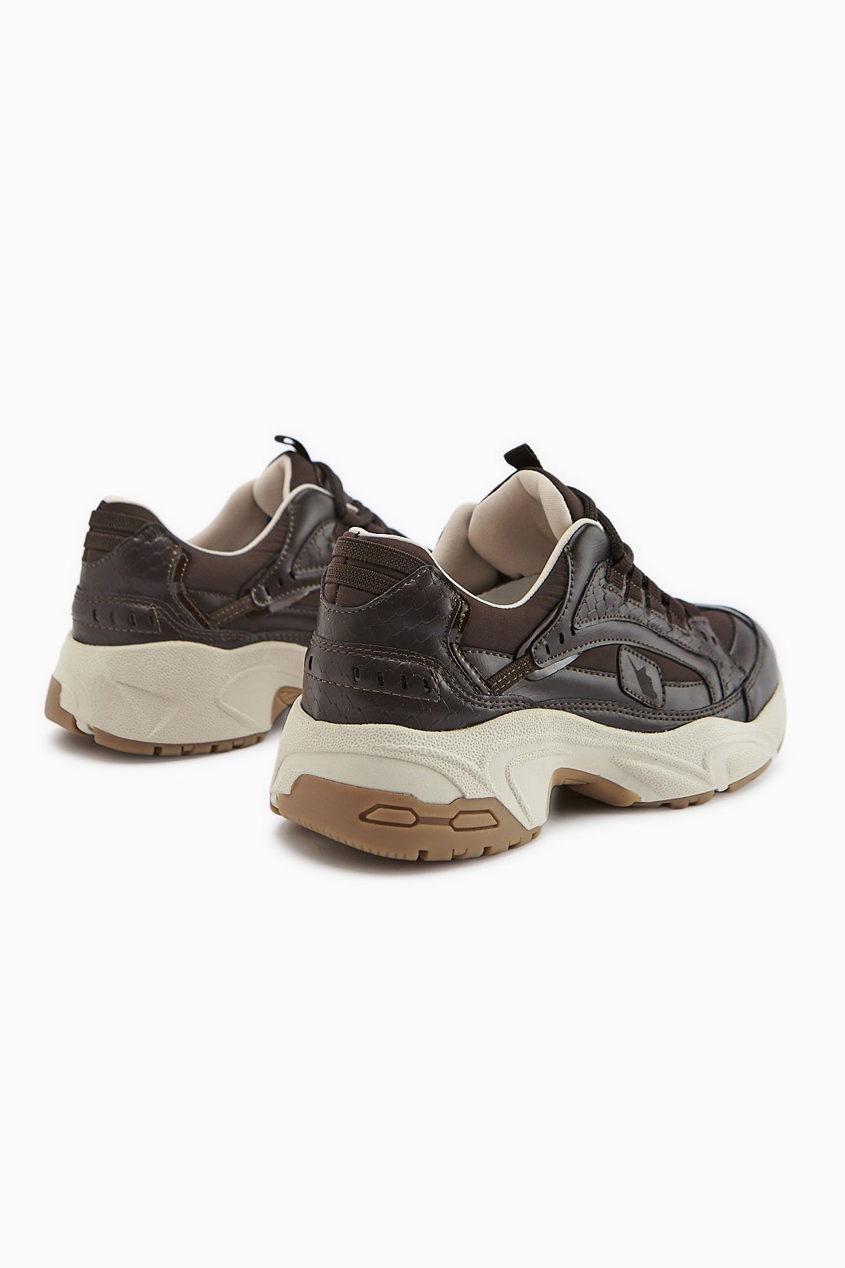 Caisa Kahve Tekstil Detaylı Bağcıklı Kadın Sneakers