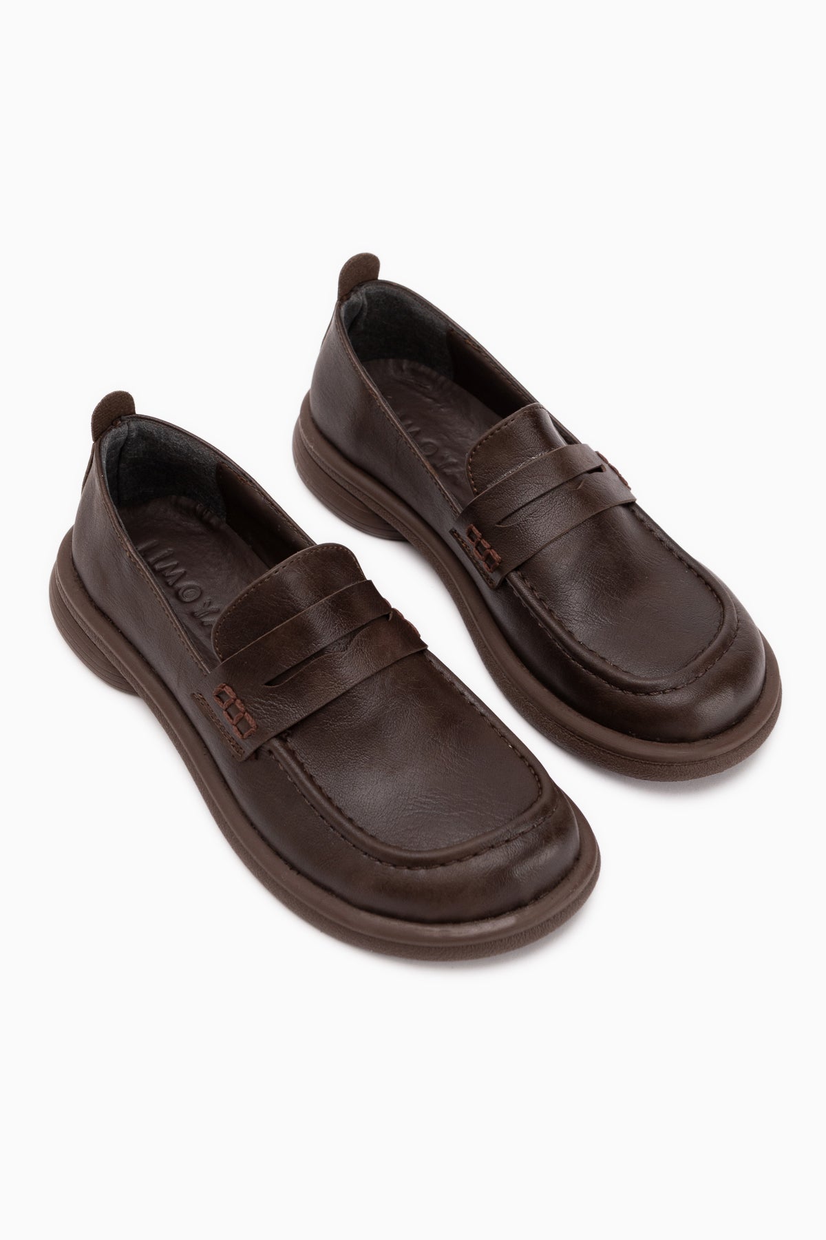 Mari Kahve Kalın Taban Kadın Loafer Ayakkabı