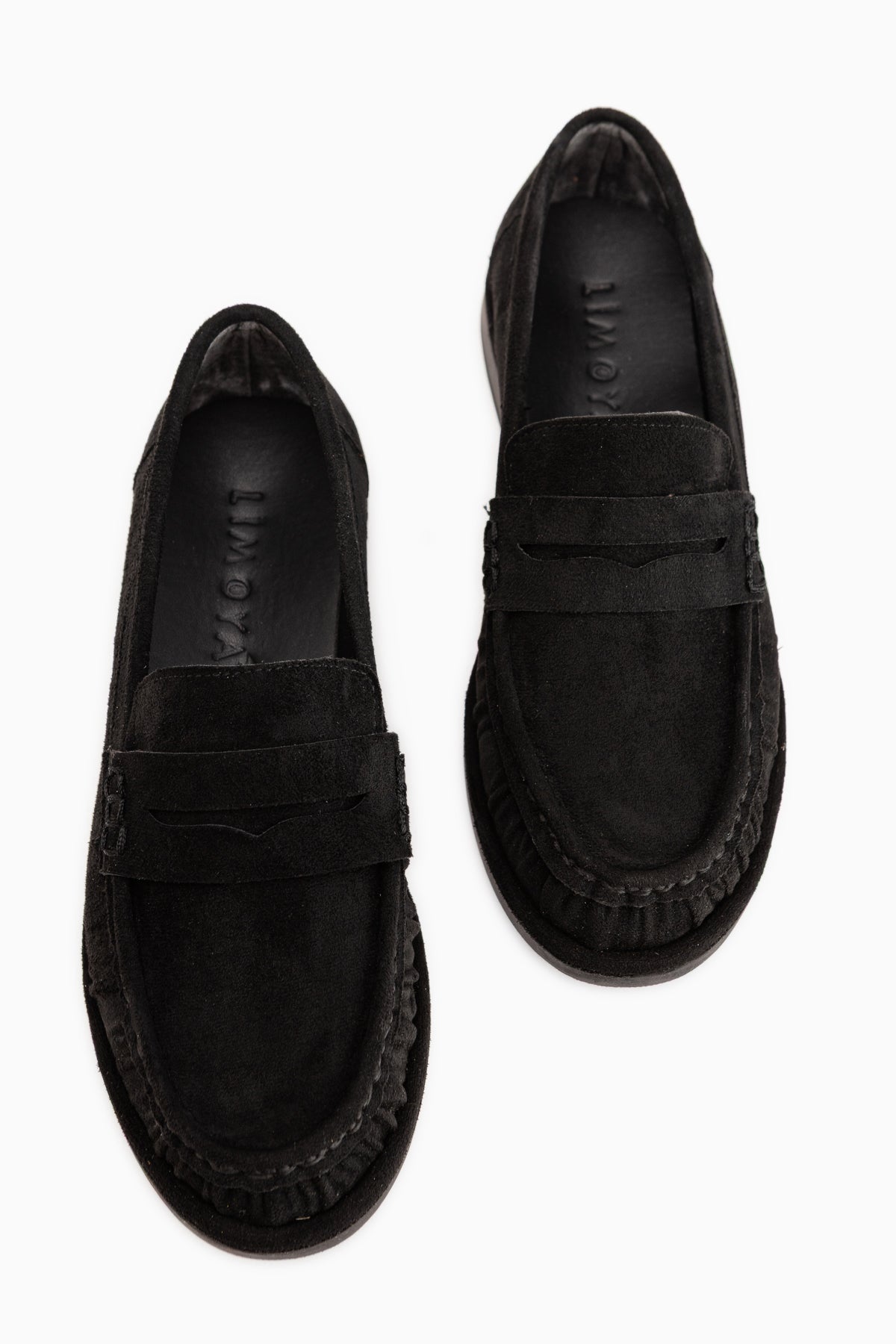 Carmel Siyah Süet Penny Loafer Kadın Ayakkabı