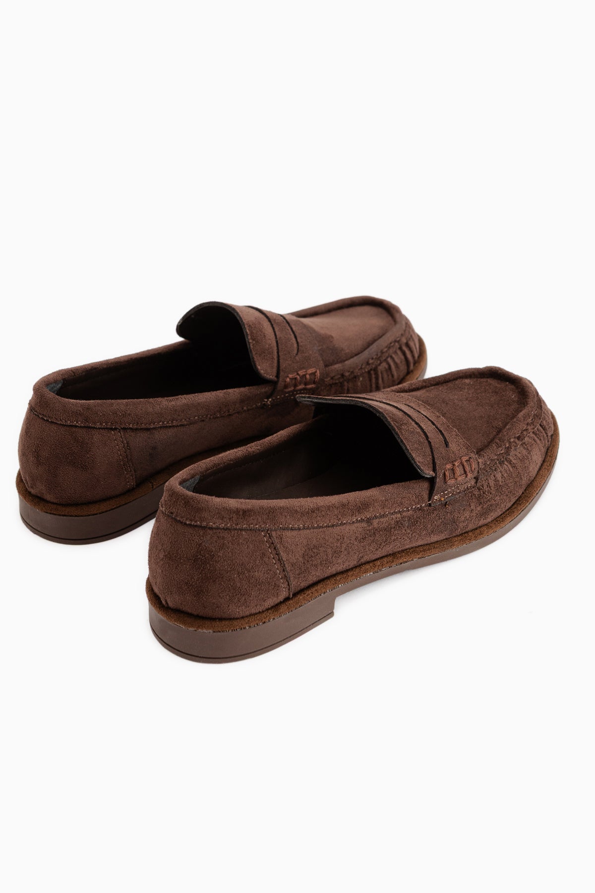 Carmel Kahve Süet Penny Loafer Kadın Ayakkabı