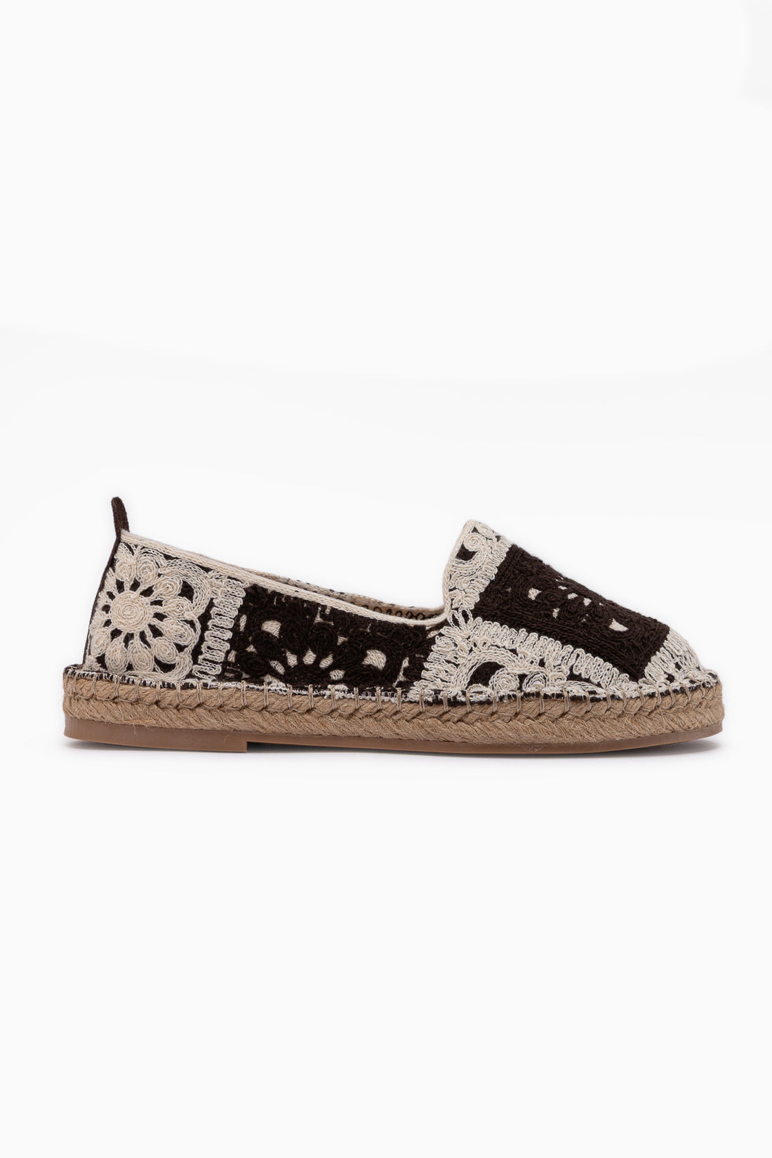 Rosie Kahve Bohem Örgü Desenli Espadril Loafer Kadın Ayakkabı