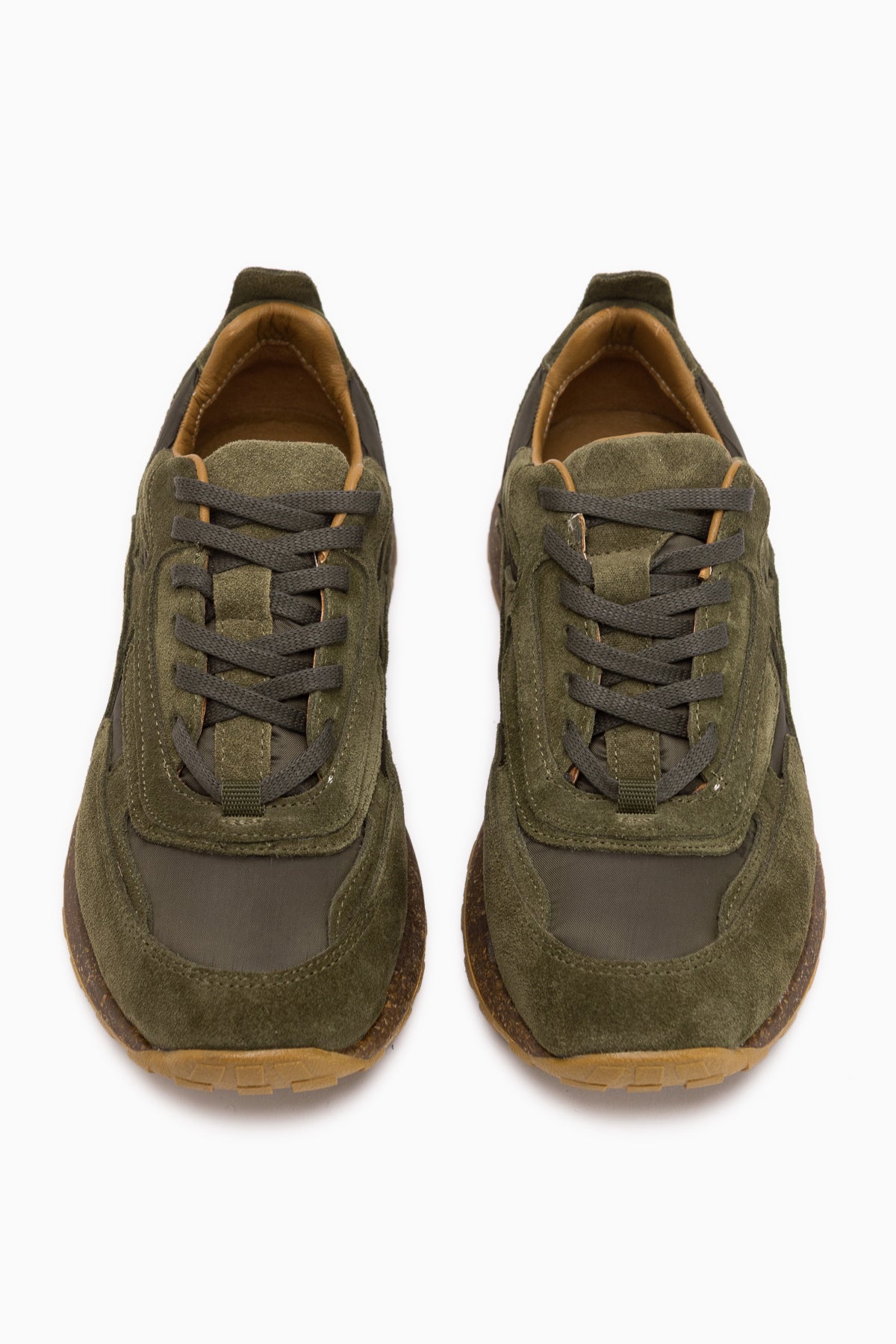 Selena Hakiki Deri Haki Süet Detaylı Retro Kadın Sneaker