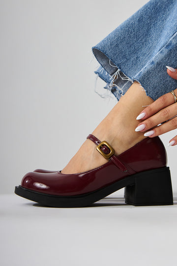 Mirka Bordo Rugan Bantlı Kadın Loafer Ayakkabı