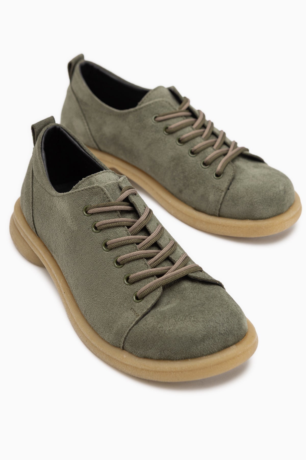 Estella Yeşil Süet Bağcıklı Günlük Kadın Ayakkabı