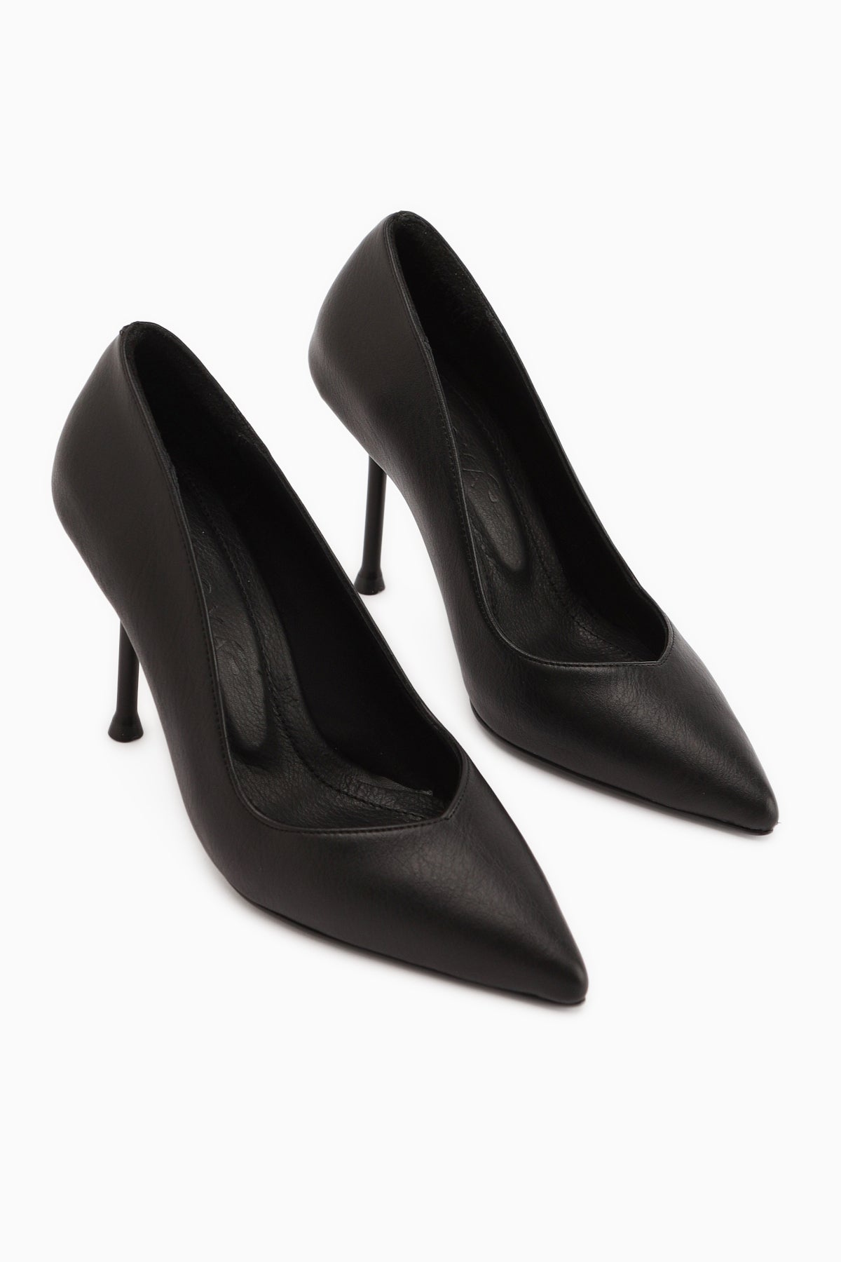 Arya Hakiki Deri Siyah Stiletto Kadın Topuklu Ayakkabı