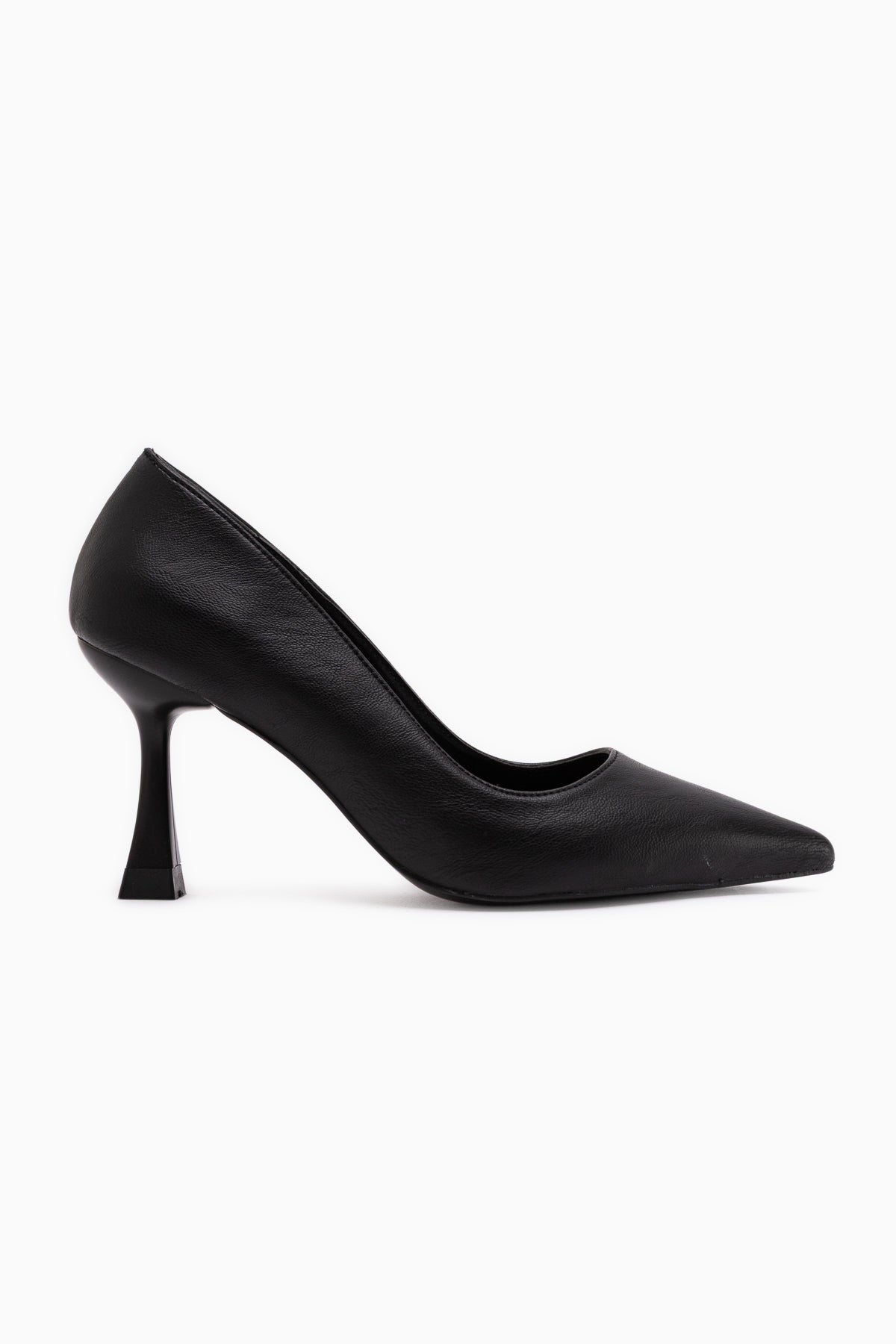 Celestine Siyah Kırışık Sivri Burunlu Stiletto