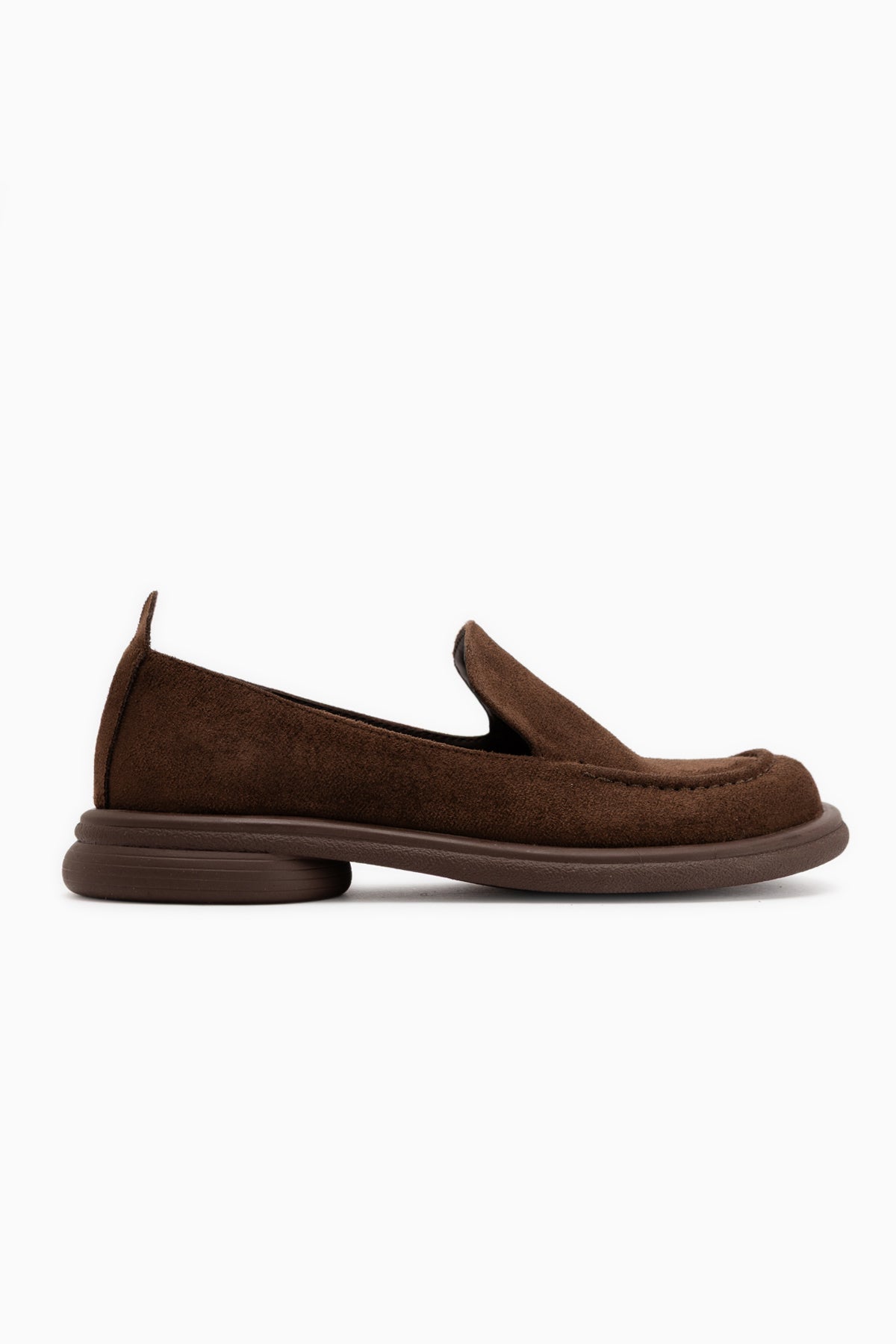 Greta Kahve Süet Kalın Taban Kadın Loafer