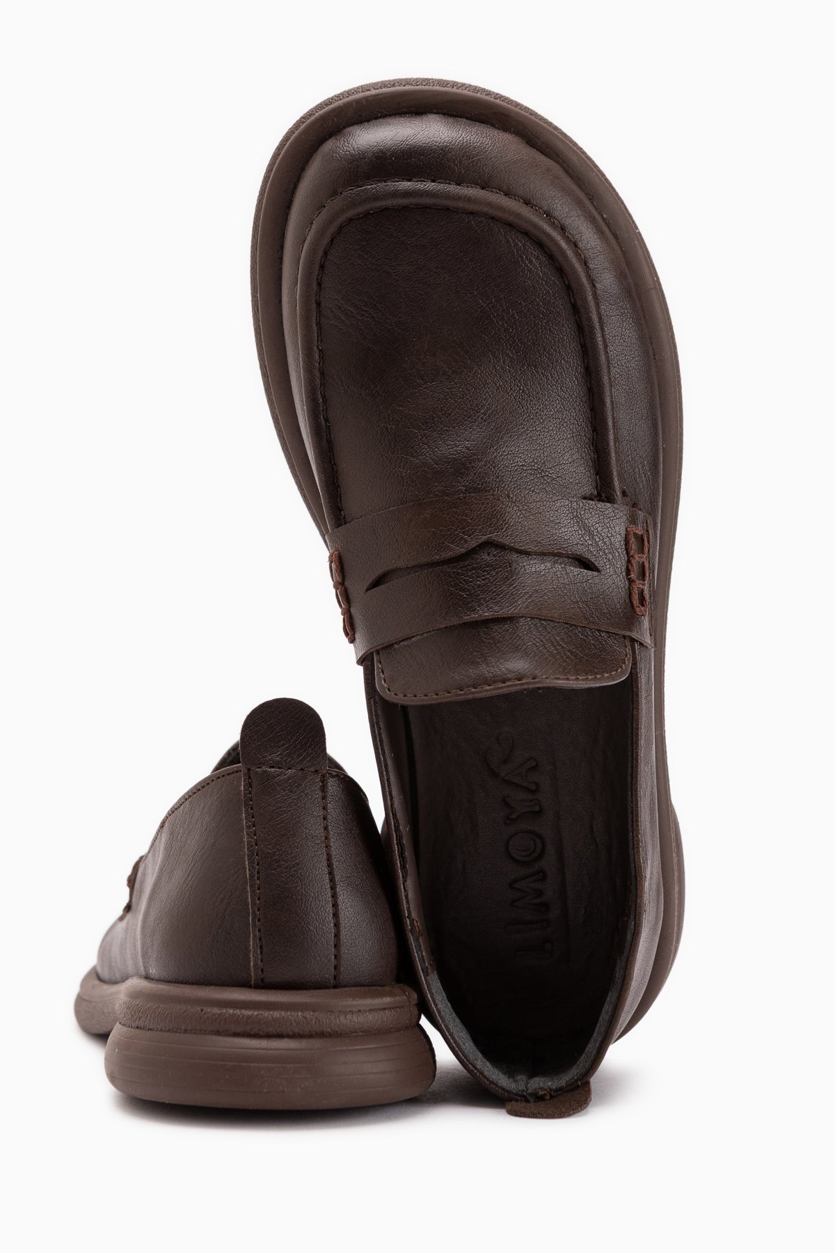 Mari Kahve Kalın Taban Kadın Loafer Ayakkabı