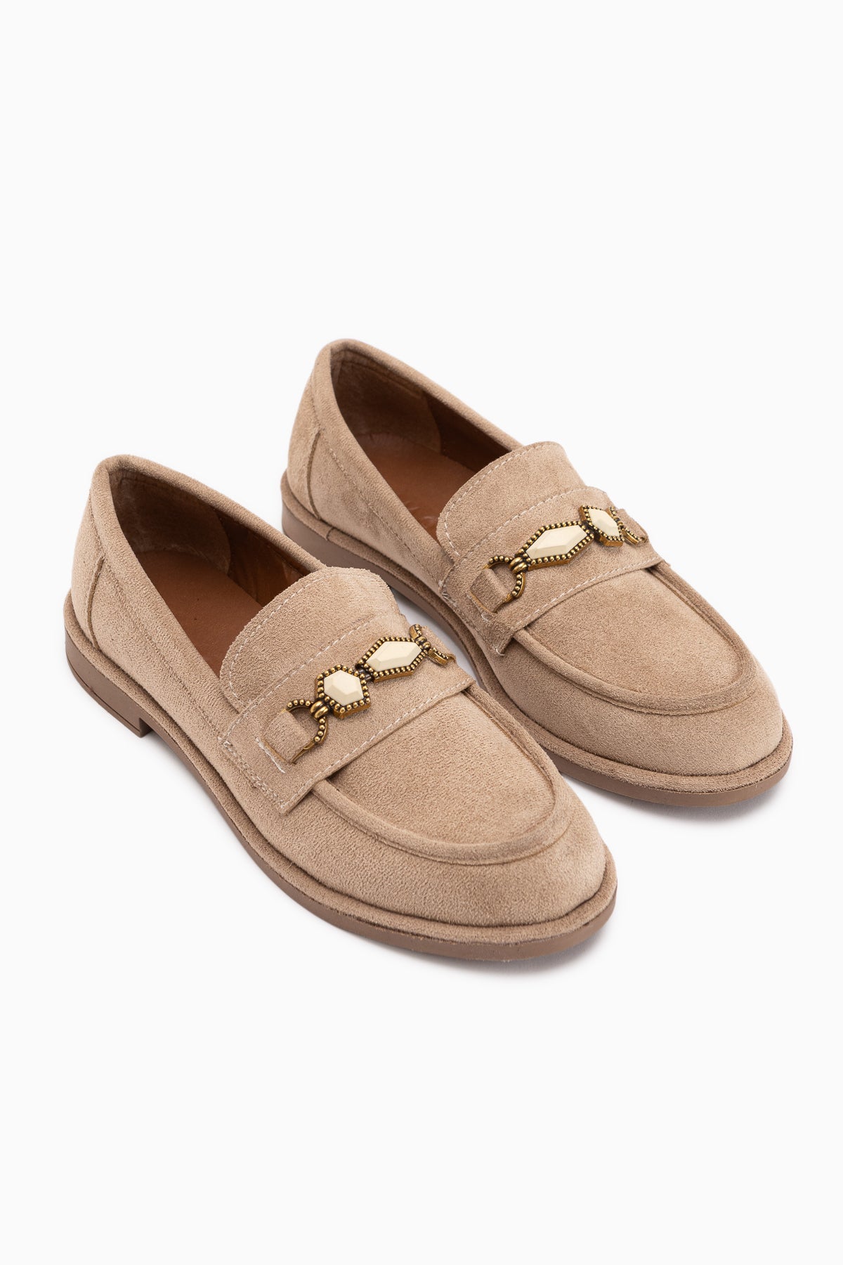 Callie Vizon Süet Taşlı Kadın Loafer Ayakkabı