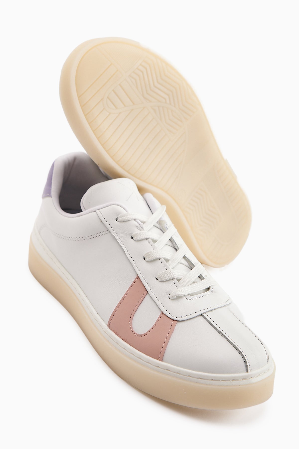 Eddie Hakiki Deri Beyaz Pudra Sneaker Kadın Ayakkbı