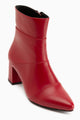 Amalia Hakiki Deri Kırmızı Topuklu Kadın Bot