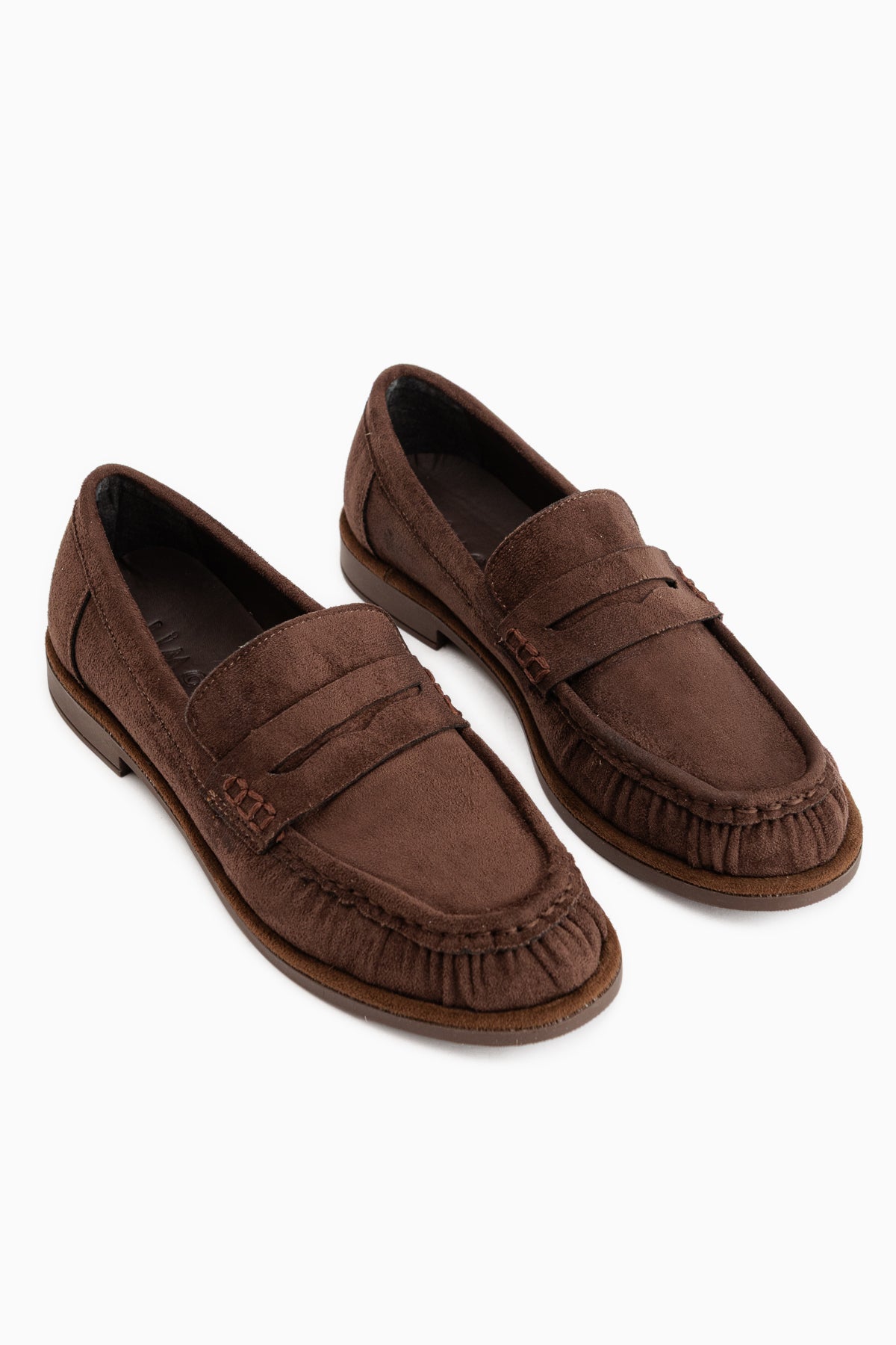 Carmel Kahve Süet Penny Loafer Kadın Ayakkabı