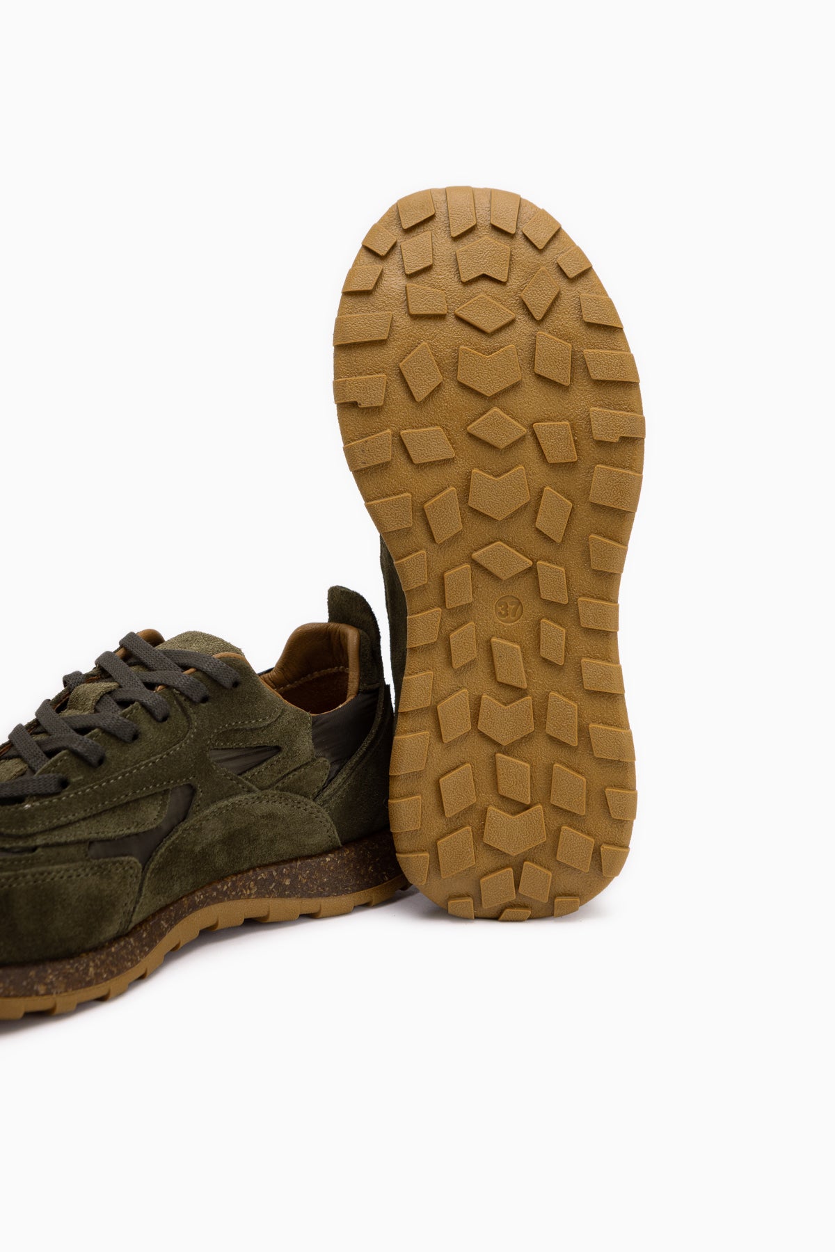 Selena Hakiki Deri Haki Süet Detaylı Retro Kadın Sneaker