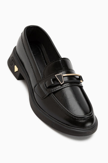 Emilia Siyah Tokalı Kadın Loafer Günlük Ayakkabı