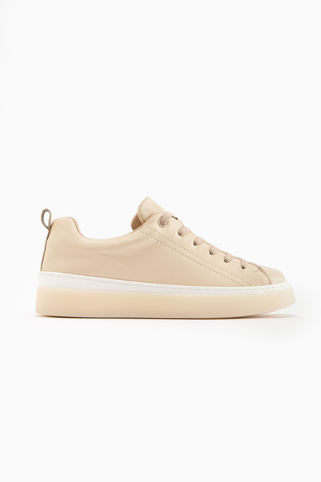 Lina Hakiki Deri Bej Kadın Sneaker Ayakkabı