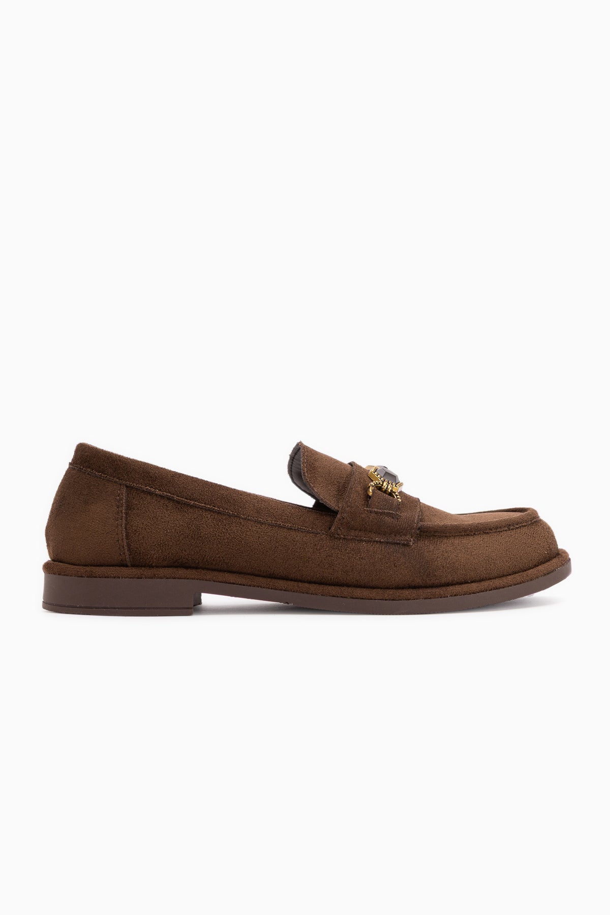 Callie Kahve Süet Taşlı Kadın Loafer Ayakkabı