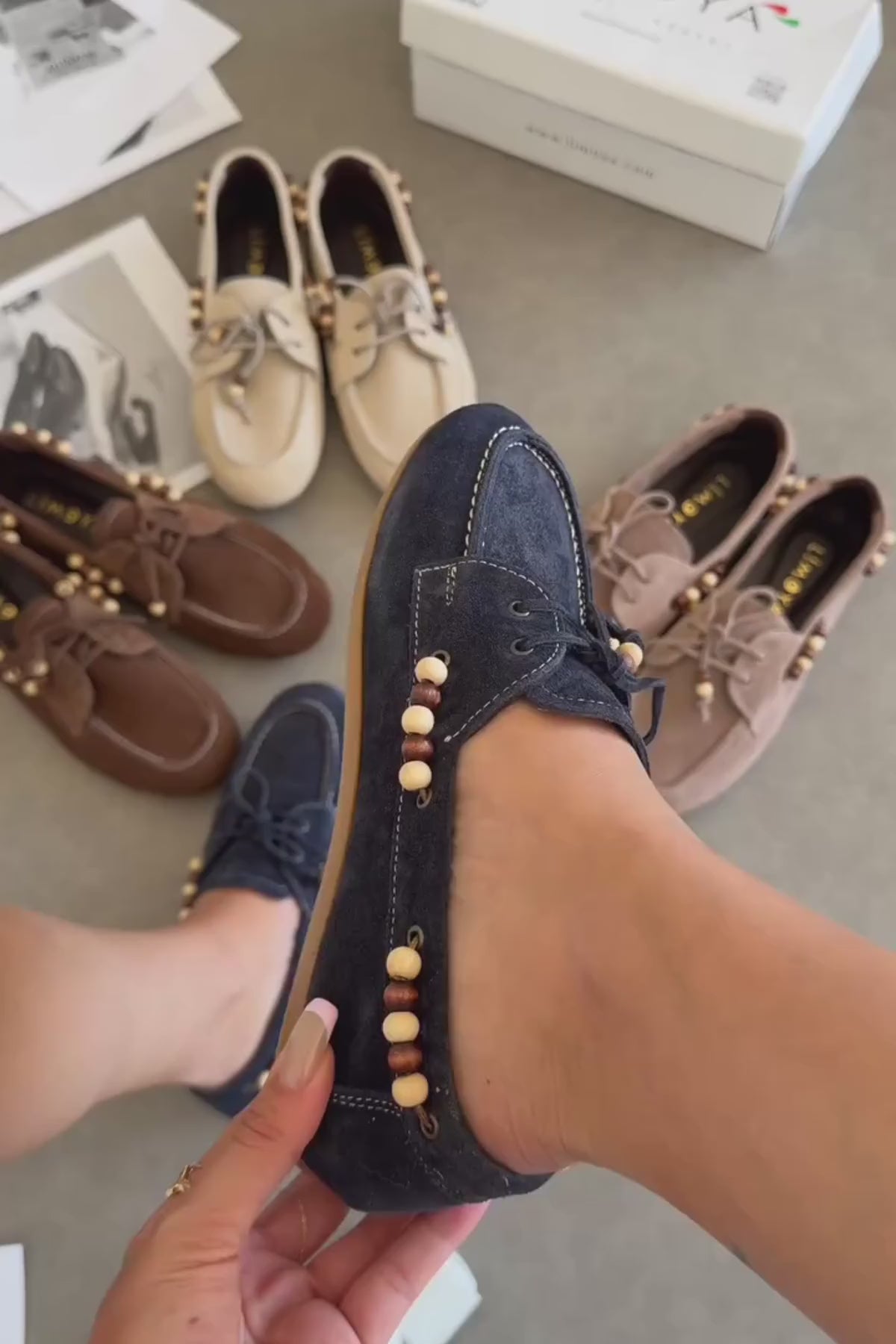 Liah Hakiki Deri Bej Kadın Loafer Ayakkabı