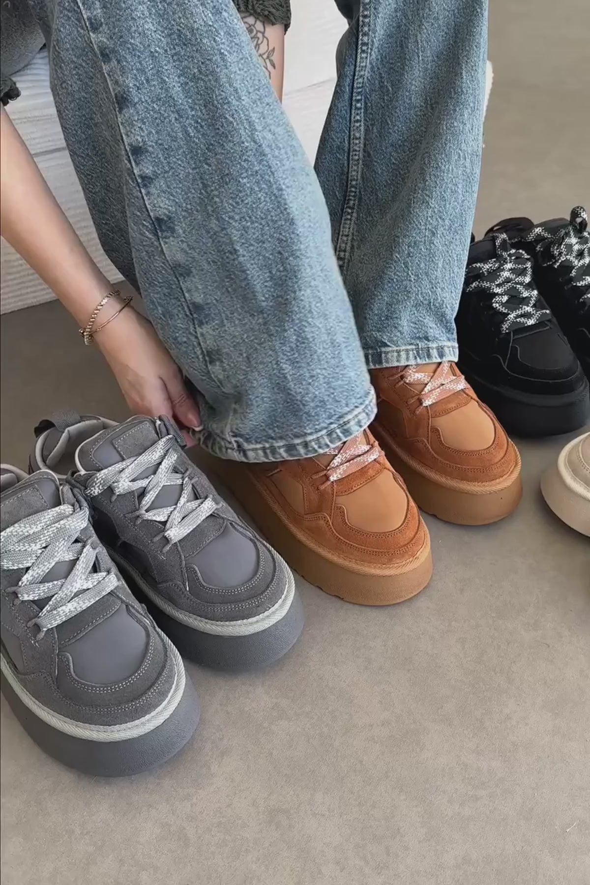 Rita Taba Süet Kalın Tabanlı Günlük Sneaker Ayakkabı