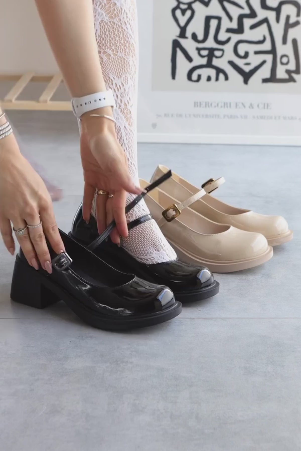 Mirka Siyah Rugan Bantlı Kadın Loafer Ayakkabı